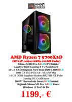 Gaming PC AMD Ryzen 7 5700X3D, 16 GB  Sapphire Radeon RX 7600XT Bayern - Bamberg Vorschau