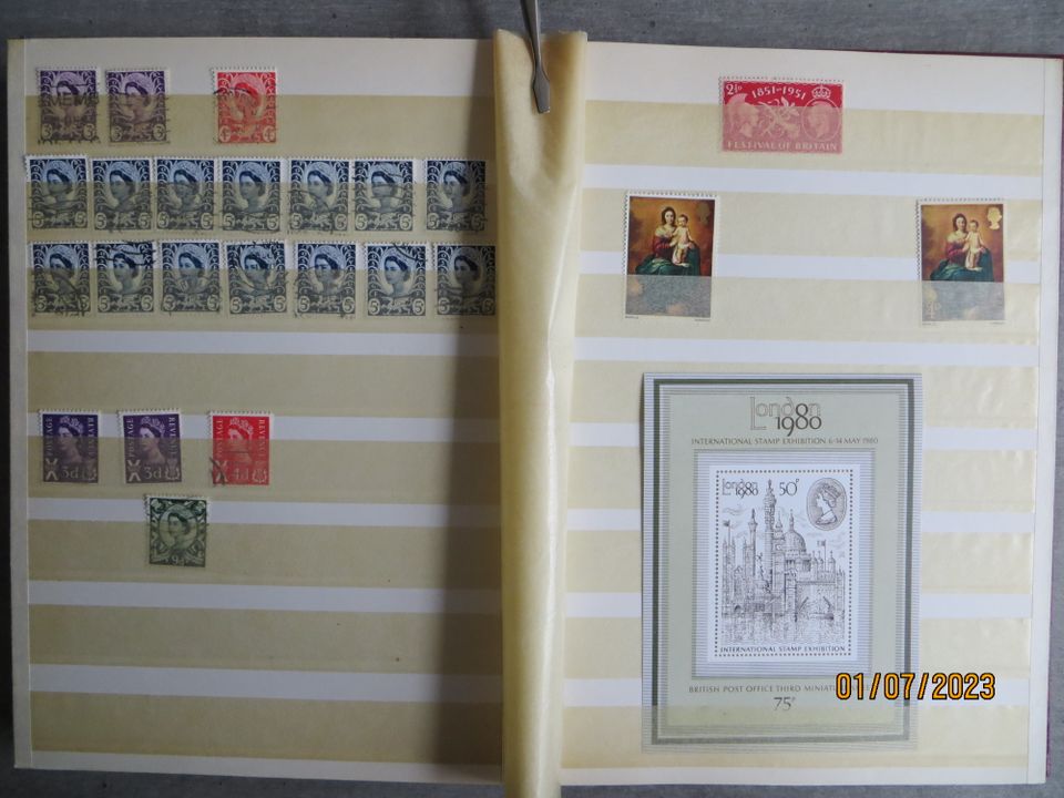 Nr.: 73 Briefmarkenlagerbuch England; Irland u. Kolonien Großbrit in Wolfsburg