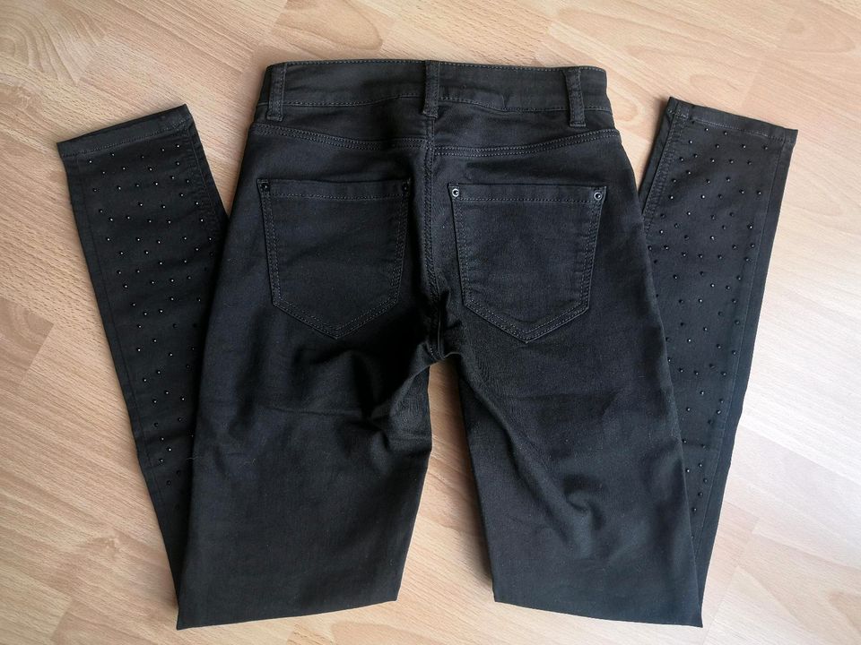 Hallhuber Jeans schwarz 32 Strass Steine wie neu Glitzer in Arnsberg