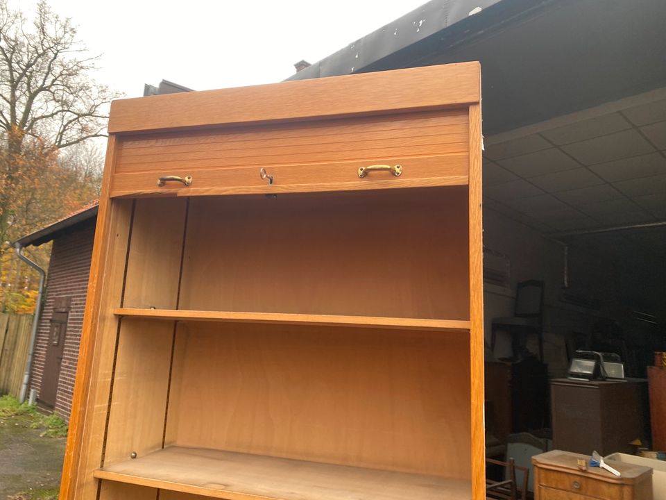 Aktenschrank Rolltüren vintage Holz 60er Jahre in Telgte