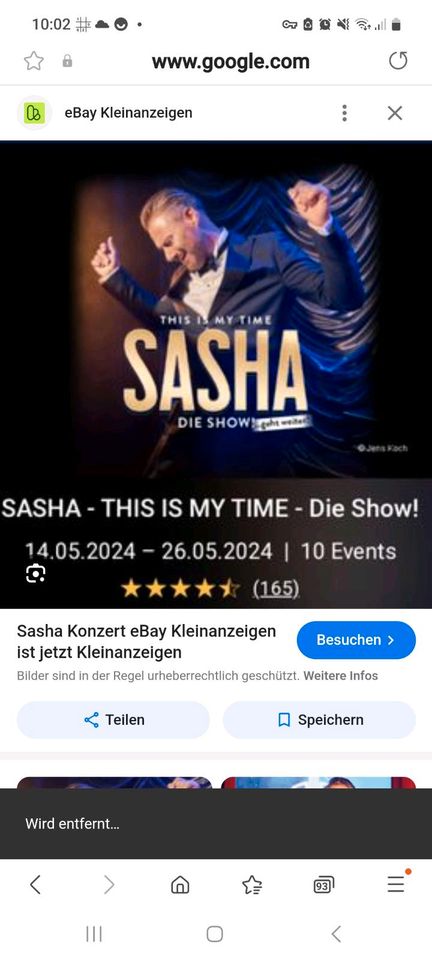 SUCHE SASHA-Konzert Karte für HEUTE Mannheim 19.05.24 in Wolfratshausen
