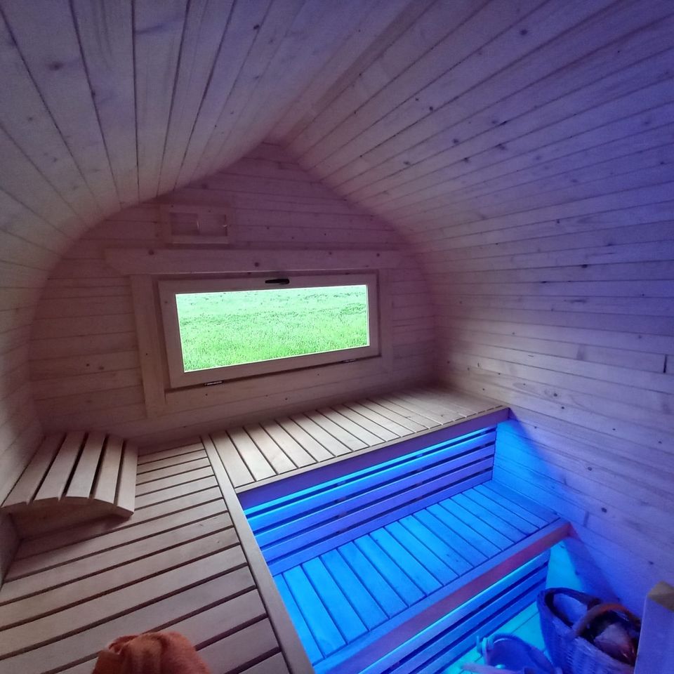 ♨️ SAUNA Birkenblattform Banja Holzofen Fasssauna Gartensauna in Luckenwalde