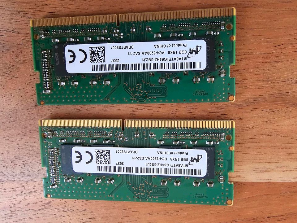 2 x 8GB Arbeitsspeicher in Bietigheim-Bissingen