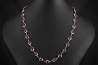 Lange Collier Kette 90cm oval facettierten Amethysten Gelbgold Nordrhein-Westfalen - Wegberg Vorschau