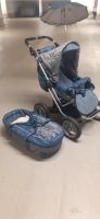 Hochwertiger Kinderwagen mit Babyschale in blau/grau Bayern - Markt Schwaben Vorschau