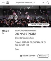 Bayerische Staatsoper Ticket für Die Nase 11.05.2024 München - Milbertshofen - Am Hart Vorschau