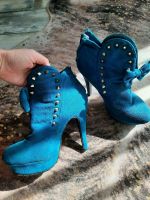 Herbst High Heels Stiefelette Boots Petrol blau Nieten 38 Bayern - Straubing Vorschau