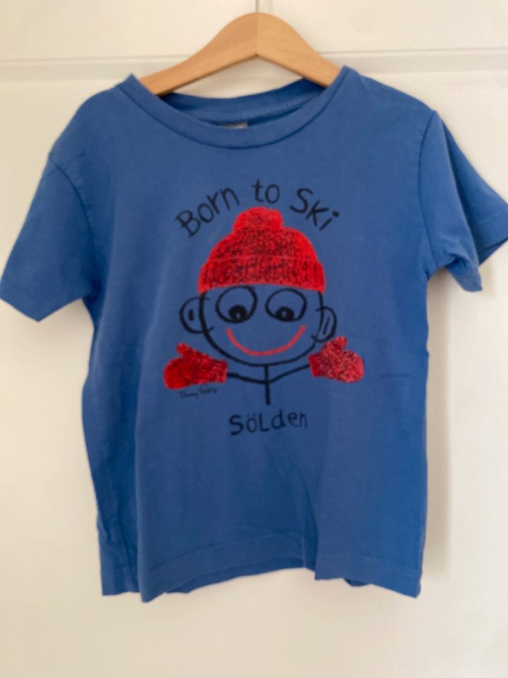 T-Shirt, Born to Ski, Sölden,Gr. 6, grau rot & blau rot in Stadtlohn