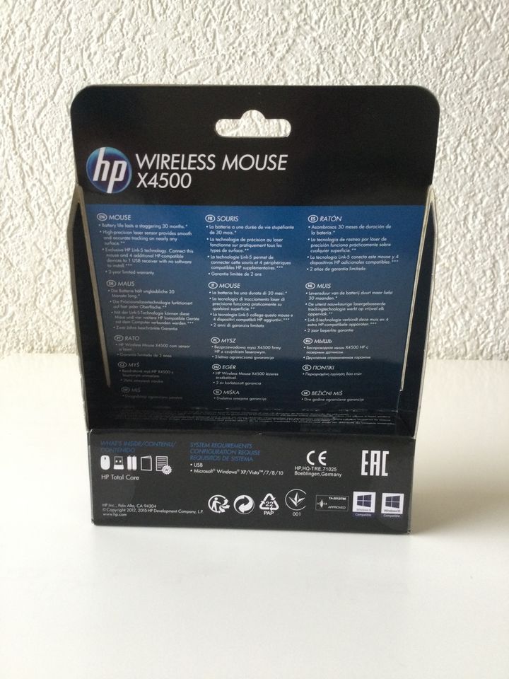 HP Wireless Mouse X4500 in Originalverpackung, ungeöffnet in Olching