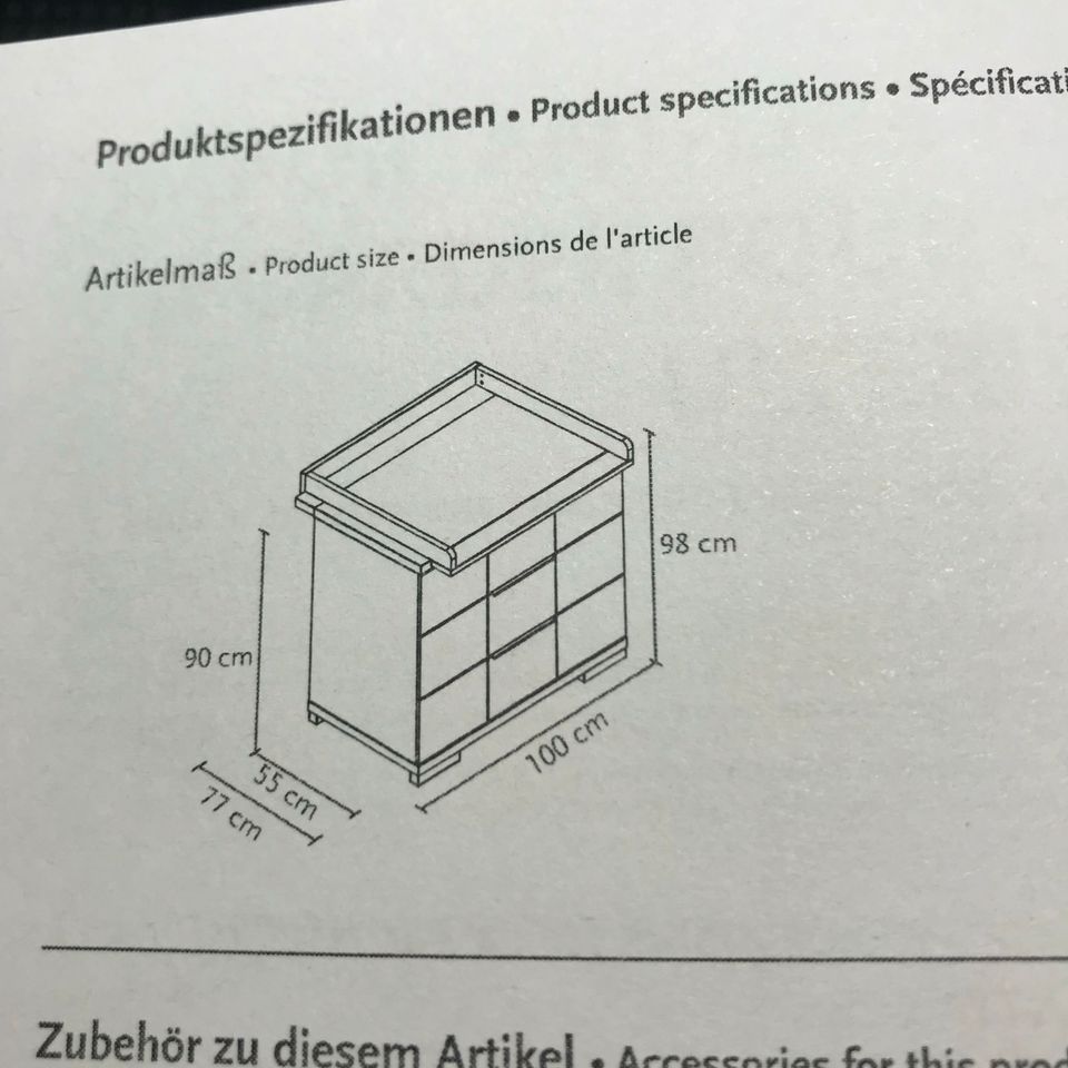 Pinolino Polar 3tlg Kinderzimmer Babybett Wickelkommode Schrank in Korschenbroich