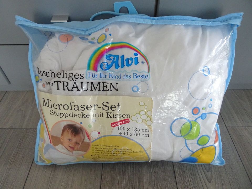 Alvi Steppdecke mit Kissen Steppbett-Set Microfaser 100x135 40x60 in Gondelsheim