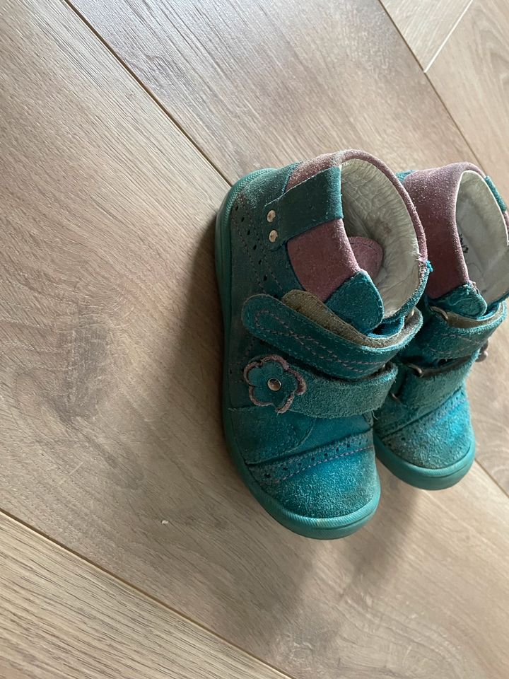 Richter Kinderschuhe Mädchen Halbschuhe Leder Türkis rosa 23 in Panketal