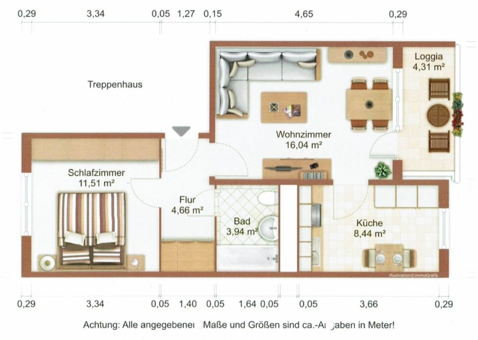schöne 2-Raum-Wohnung mit Einbauküche und Balkon in Greifswald