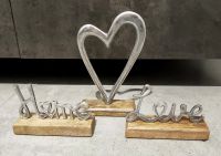 **NEU** 3er-Set Dekoration Hochzeit Love Home Herz Holz Silber Niedersachsen - Haste Vorschau