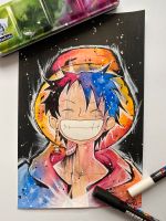 Luffy Aquarellbild Kunstdruck, Ruffy, One Piece, Anime, Merch Neumünster - Padenstedt Vorschau