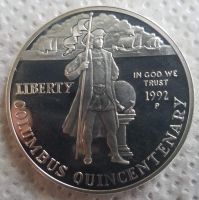 1 Dollar USA 1992  /  500 Jahre Columbus PP 900 Silber Stuttgart - Feuerbach Vorschau