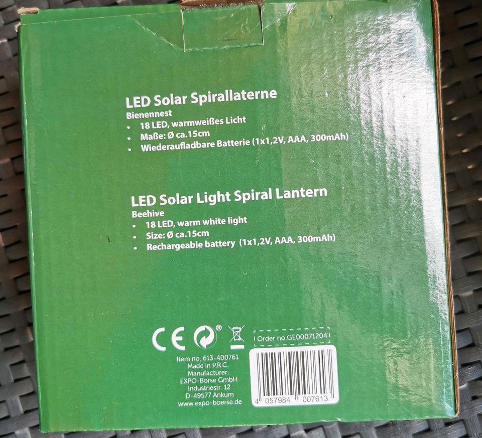 Solar LED Spirallaterne Hängend in Cloppenburg