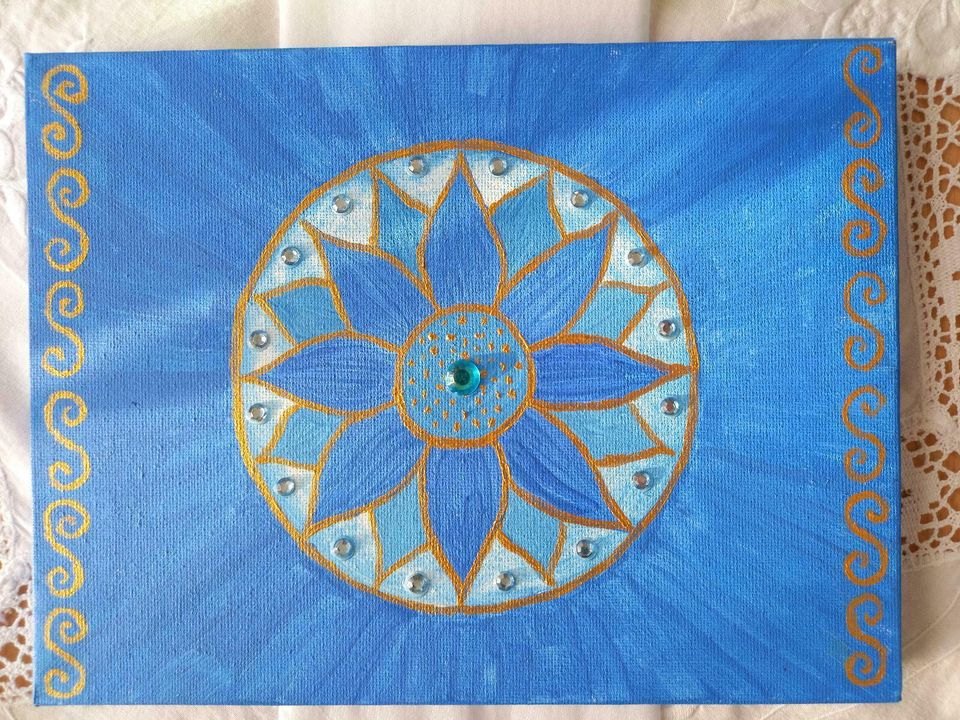 Chakra Bilder auf einem Stoffband, gesamt Länge 180 cm. Original in Bocholt