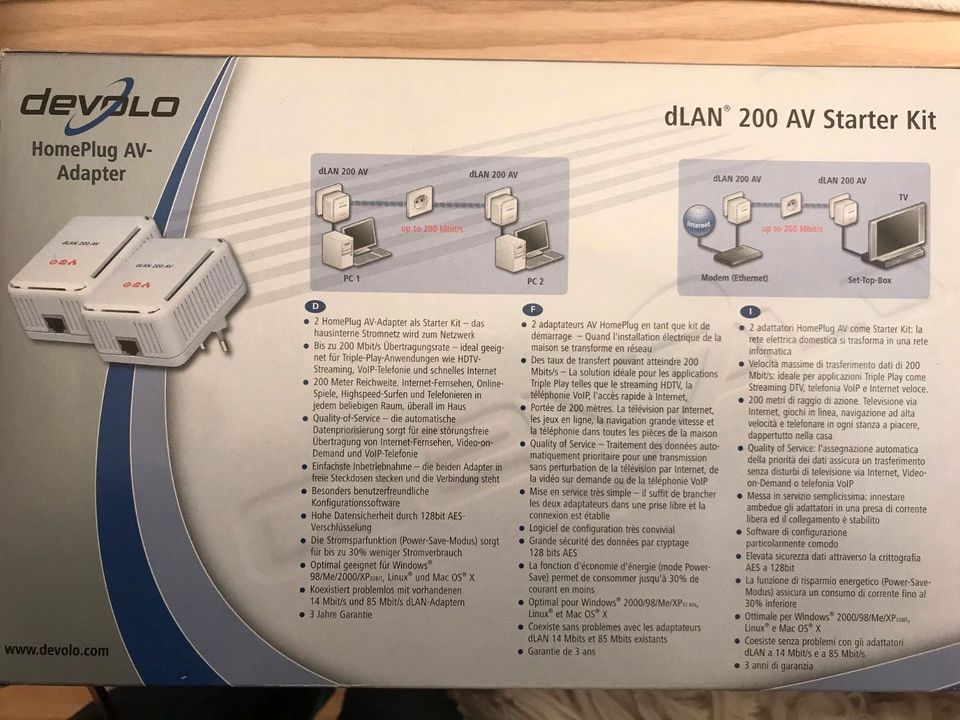 Devolo dLAN 200 AV Starter Kit - Highspeed Netzwerk in Ingolstadt