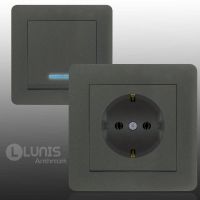 Steckdosen, Schalter, Dimmer, Taster, LED uvm von LUNIS ANTHRAZIT Nordrhein-Westfalen - Altena Vorschau