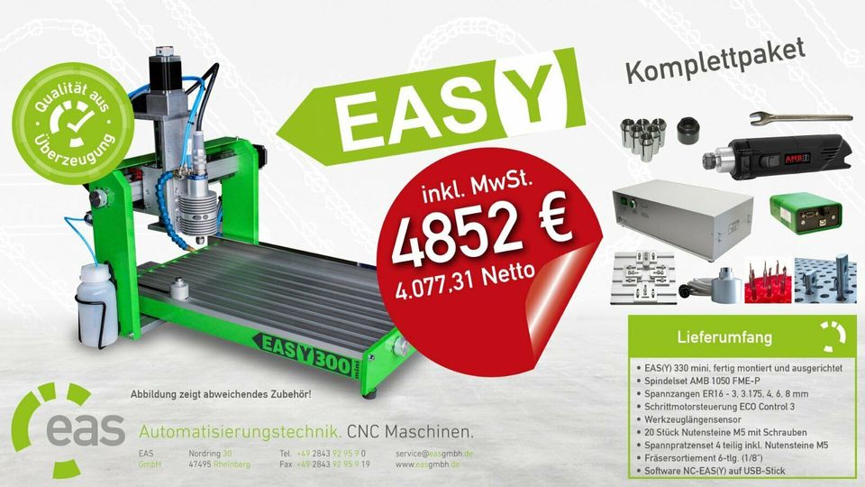 CNC Fräse - EASY 300 mini - EAS GmbH - 3 Achsen Steuerung /4852€* in Rheinberg