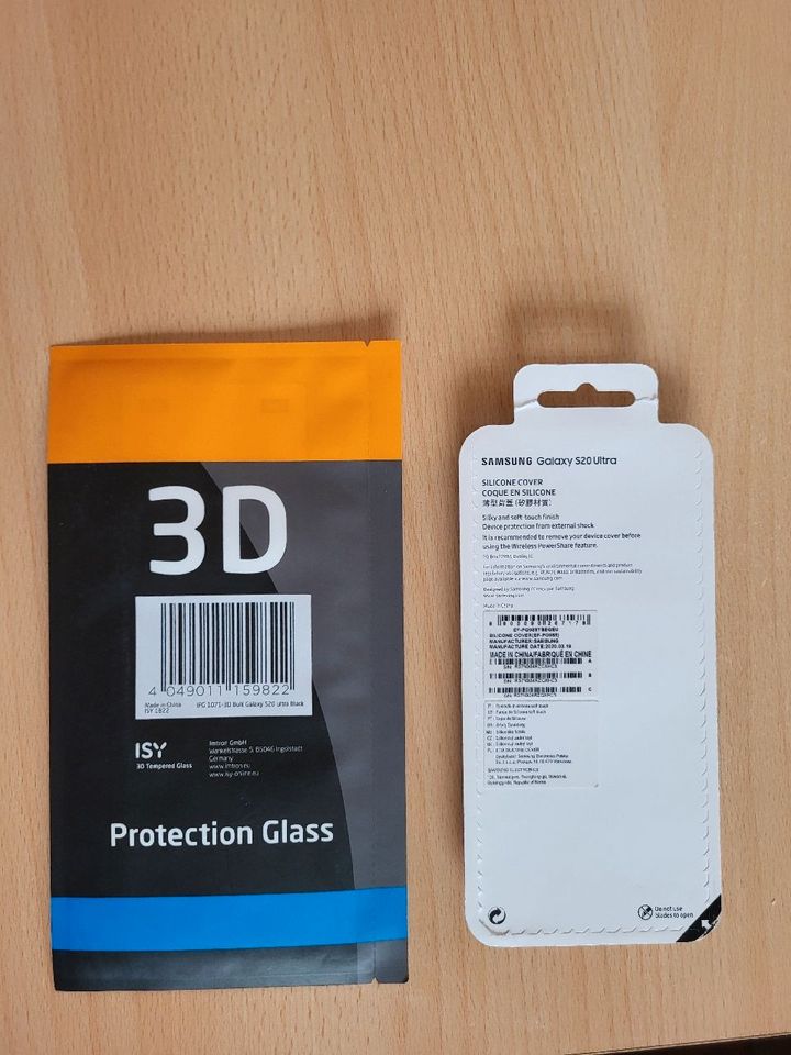 Samsung S 20 ultra Silicon cover+Protection Glass in Dresden