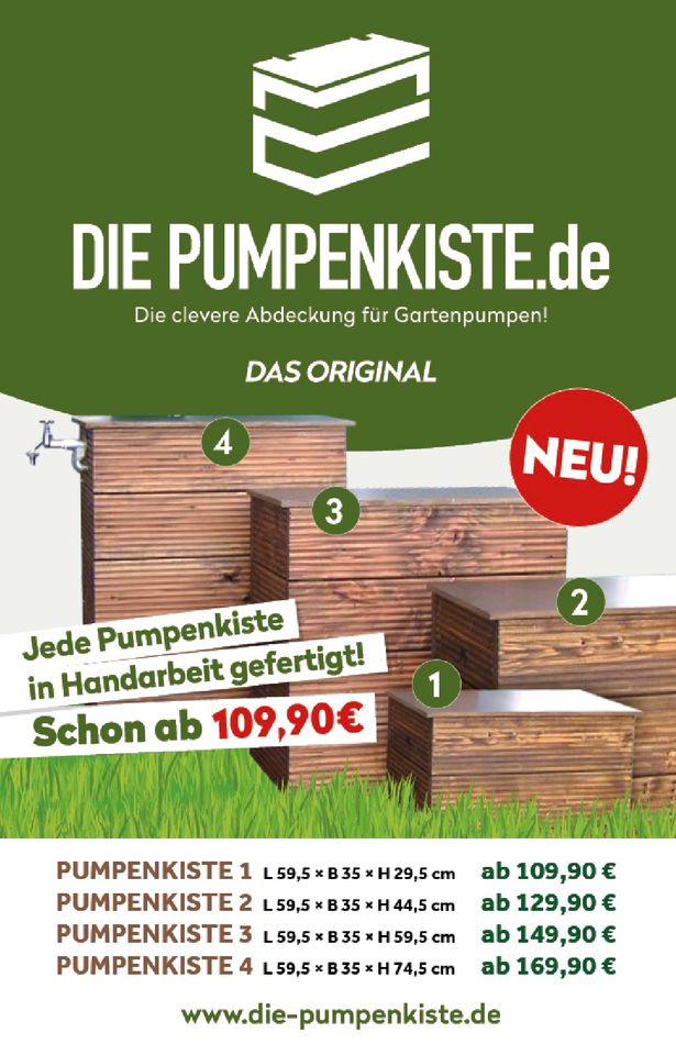 Pumpenkiste, Pumpenhaus, Abdeckung für Gartenpumpen in Bremen