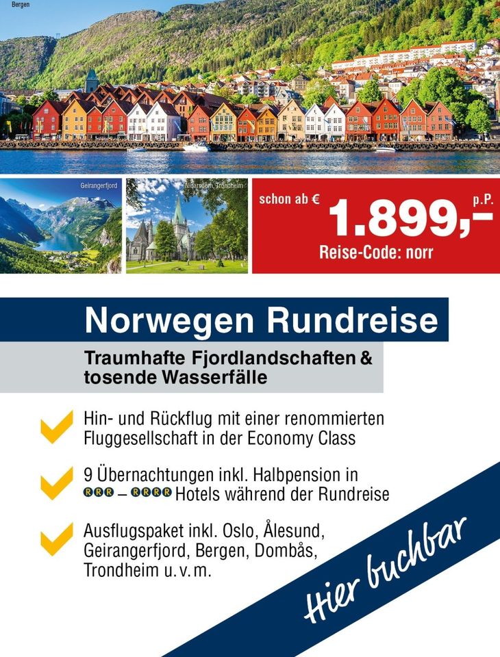 Norwegen Rundreise | 10 Tage inkl. Halbpension | Besichtigungen in Dresden