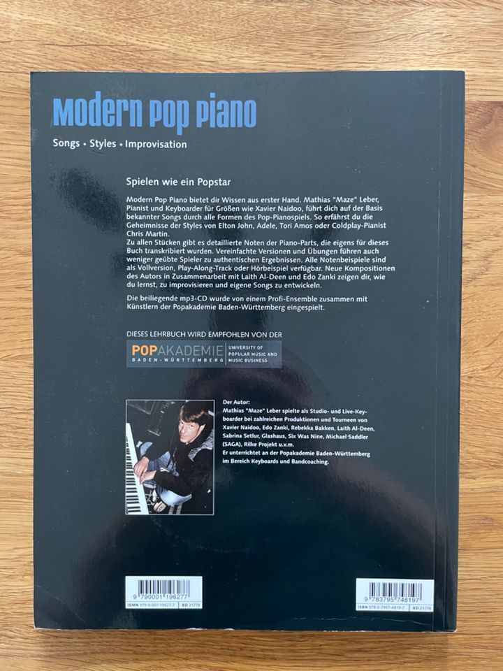 Modern Pop Piano | Maze Leber | Klaviernoten | Schott | CD in Mannheim