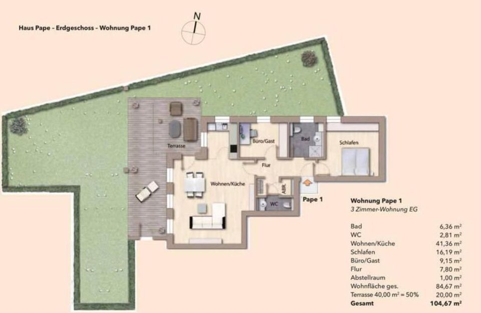 Gehobene Erdgeschosswohnung in Bestlage von Hamm in Hamm