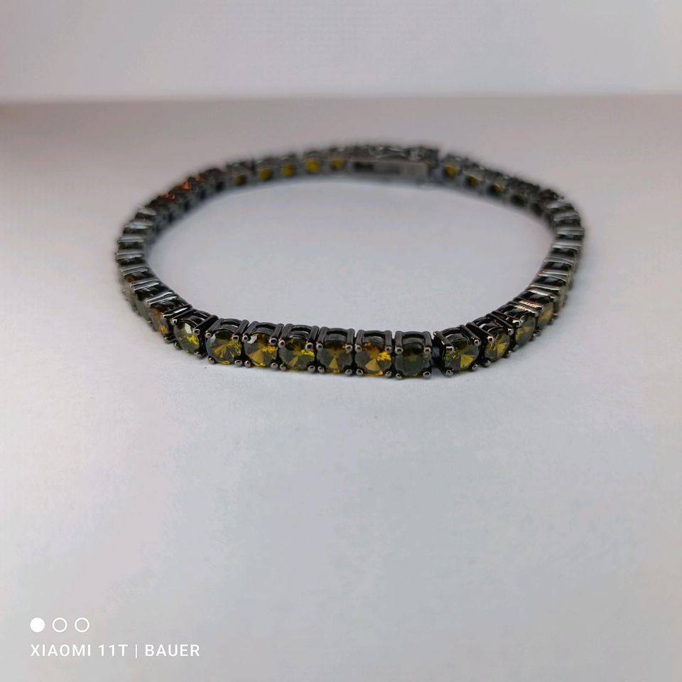 ✨ Süsses Armband 925 Silber geschwärtzt 17cm mit Zirkonia ✨ in Kirchdorf a.d.Amper