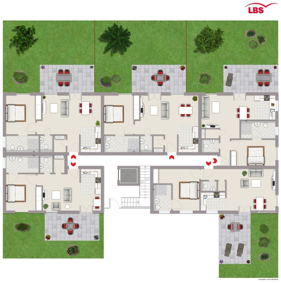 Neubau-Barrierefreie 2,5 Zi. Erdgeschoss-Wohnung mit Terrasse und Garten in Oberhausen