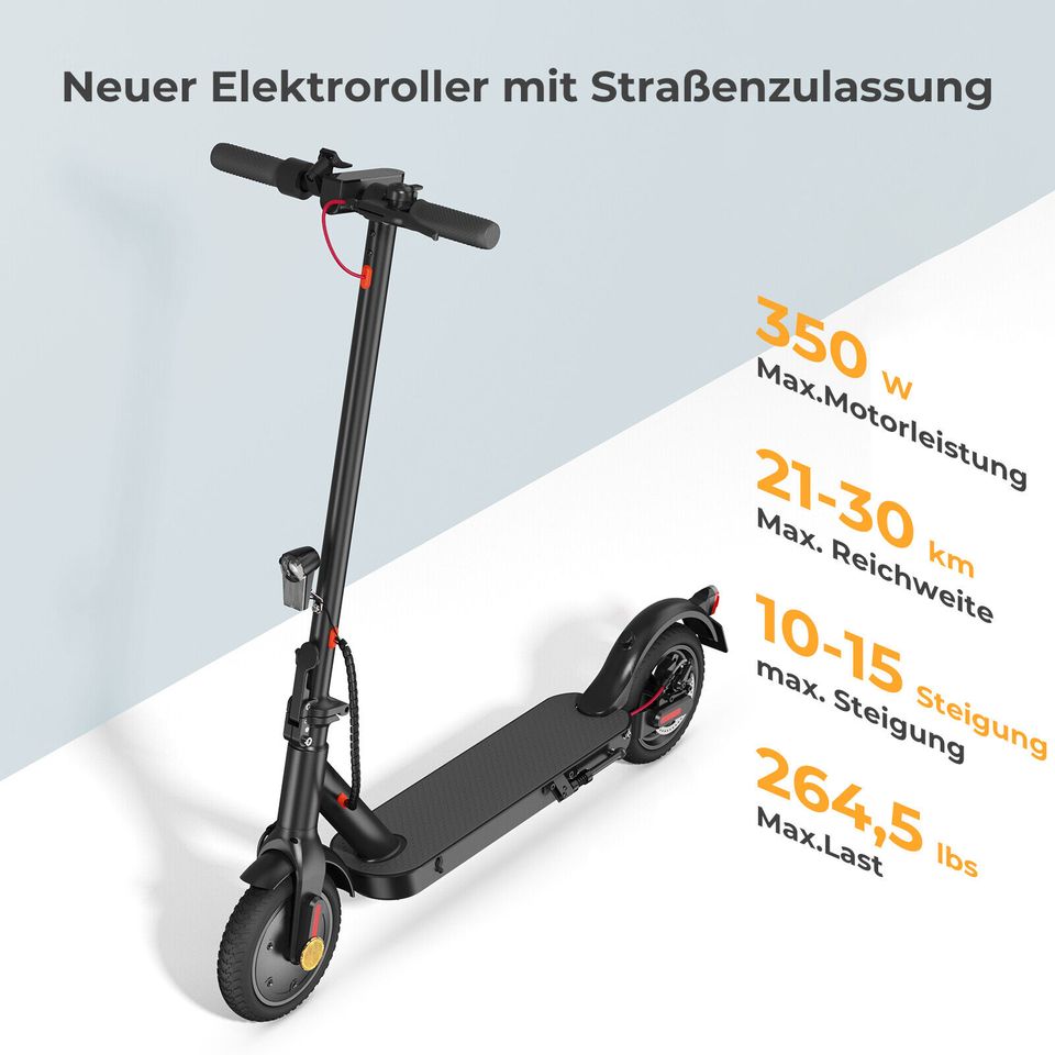 E-Scooter mit Straßenzulassung MaxWheel Roller E9ABE, 350W, 8.5", 20km/h, bis zu 30Km Reichweite in Beckum