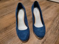 Pumps, High Heels, Marco Tozzi, blau, kork Bayern - Wackersdorf Vorschau