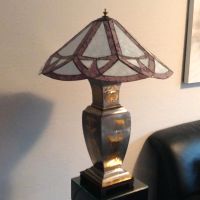 Alte Tiffany Lampe  mit Asiatischem Metall / Holz  Fuß Nordrhein-Westfalen - Moers Vorschau