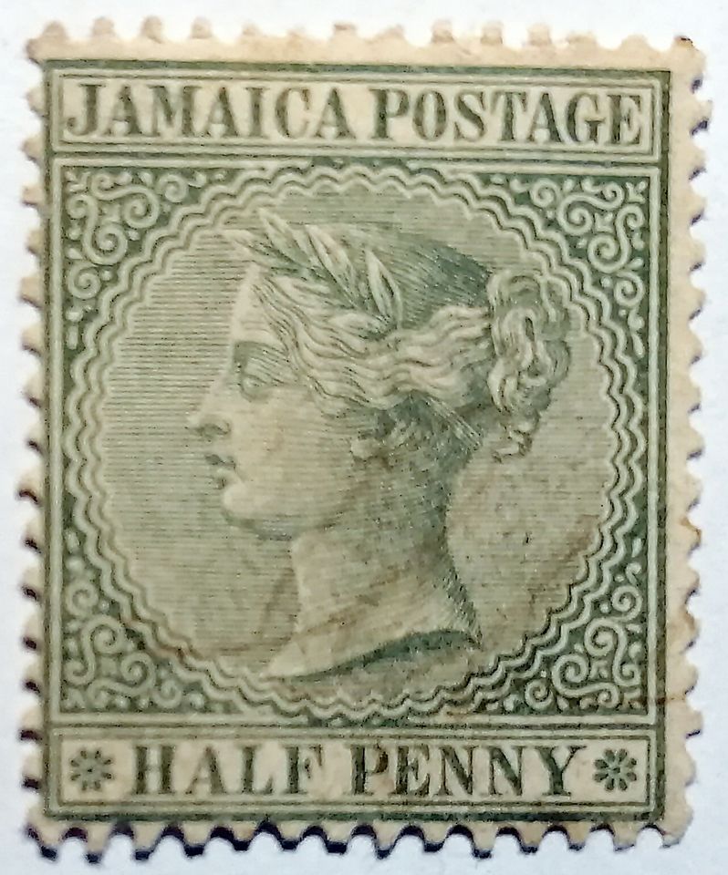 Jamaica Postage, Half Penny, grün, mehr als 100 Jahre alt! in Lippstadt