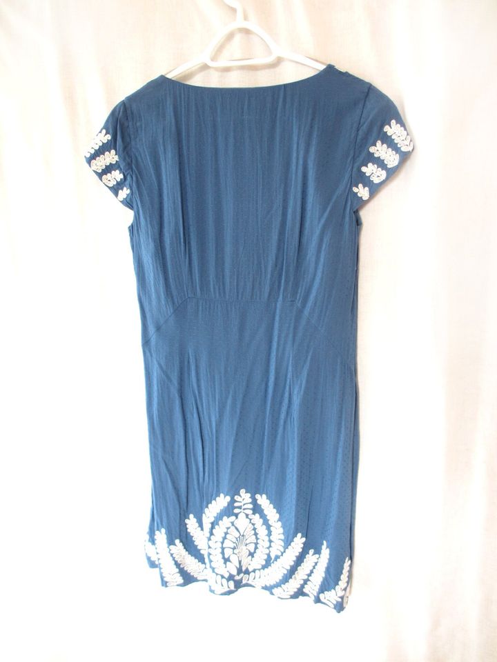 Boden blaues Kleid UK14R 40 42 L XL bestickt leicht in Tübingen