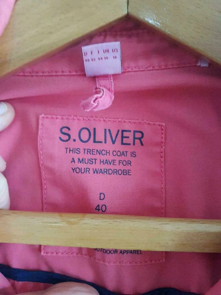 S. Oliver Trenchcoat Gr. 40, pink in Stolberg (Rhld)