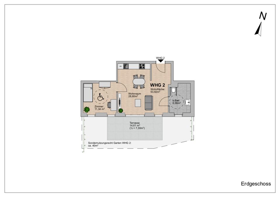 KfW-Förderung möglich! Laatzen: Schlüsselfertige 3-Zimmer-Neubauwohnung mit Garten und 2 Terrassen. in Laatzen