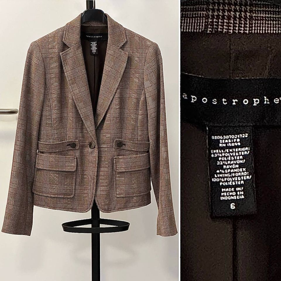 Apostrophe Damen brauner Karo Blazer karierte Anzug in Berlin