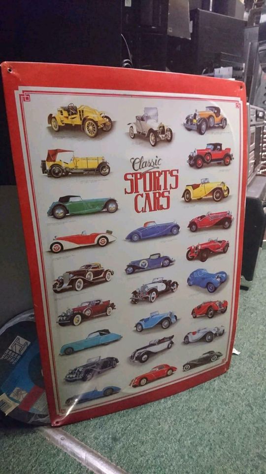 Metall-Schild: CLASSIC "SPORTS CARS", guter Zustand! in Berlin