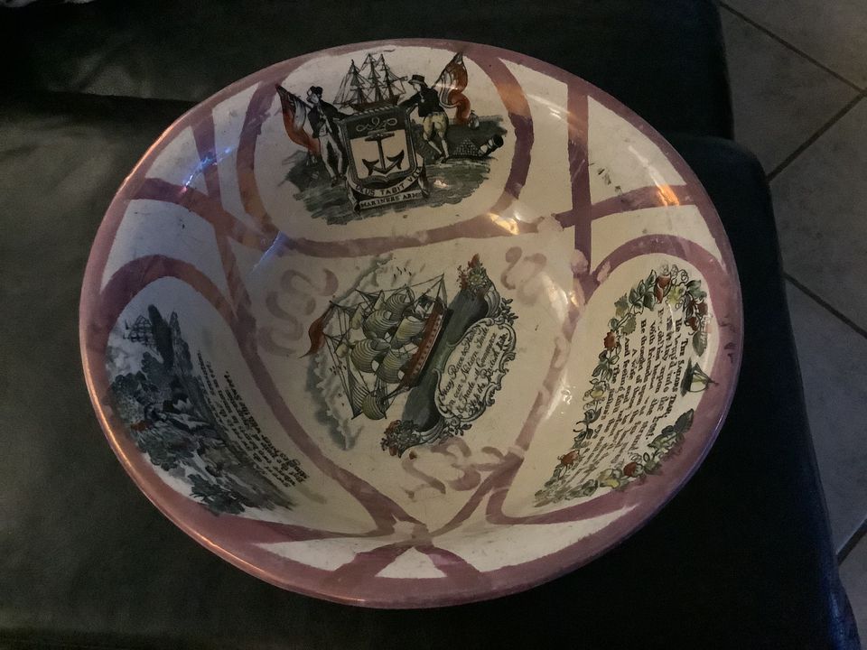 Keramik Schale Seefahrer Abschied Lusterware England rar! in Neuberend