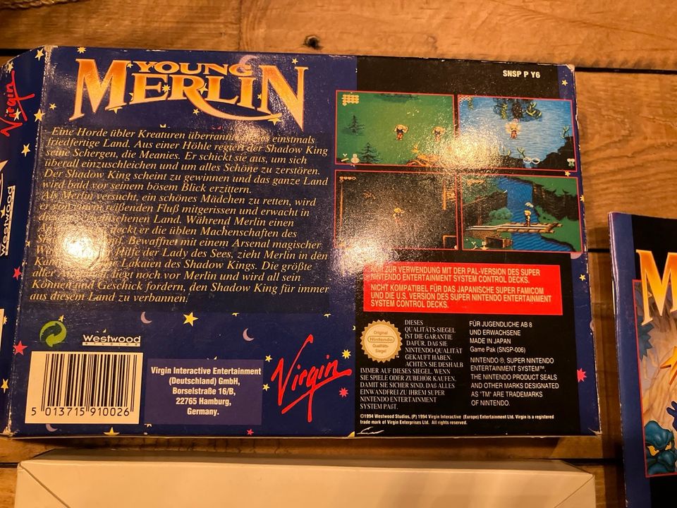 SNES Young Merlin inkl. OVP / Inlay / Anleitung in Dannstadt-Schauernheim