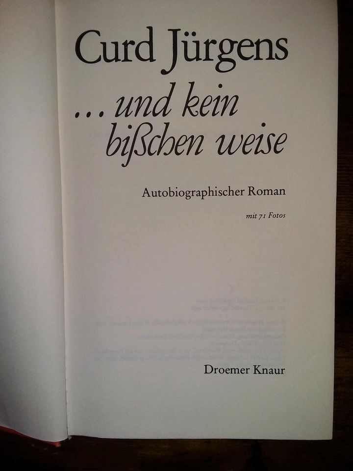 Curd Jürgens / ...und kein bißchen weise /handsigniert vom Autor in Rinteln