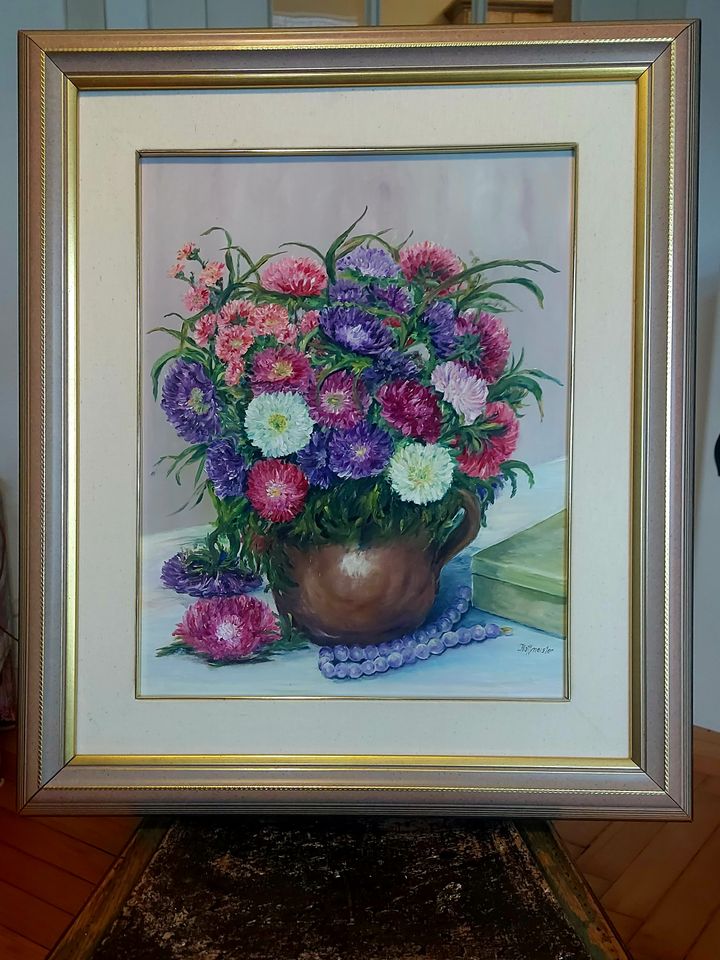 Orig. Gemälde (Blumenbild) von Gertrud Hoffmeister / Düsseldorf in Krefeld