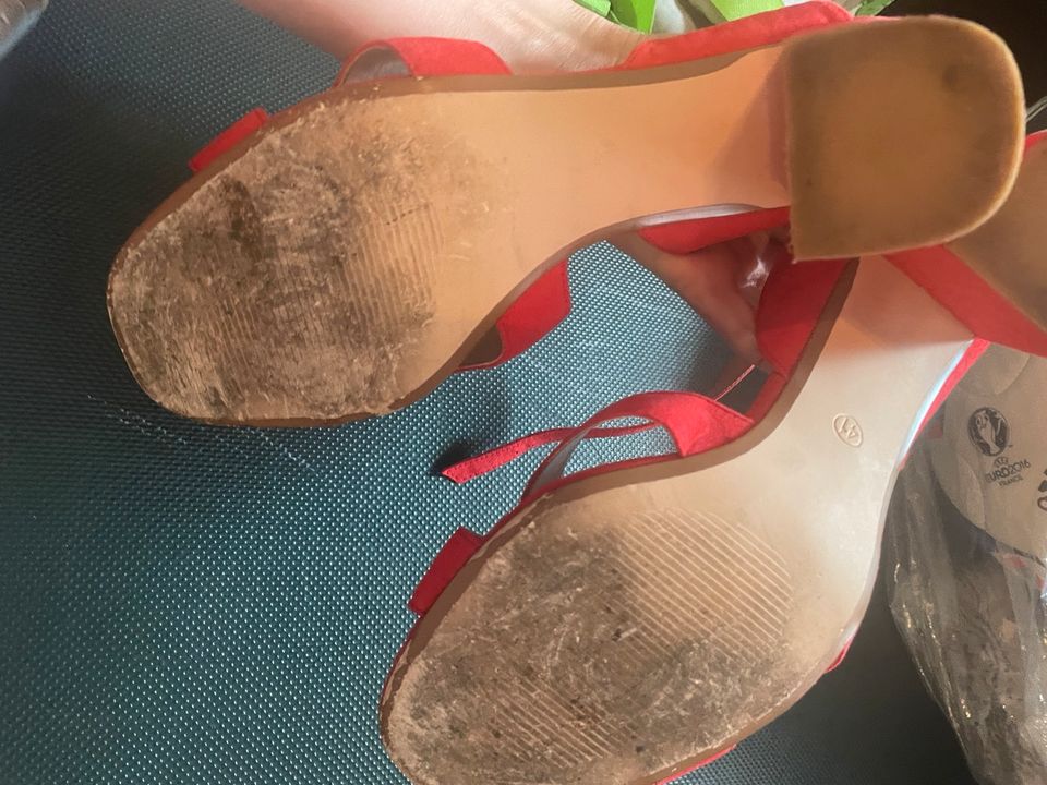 Even & Odd Sandalen Sandaletten rot 41 in Düsseldorf