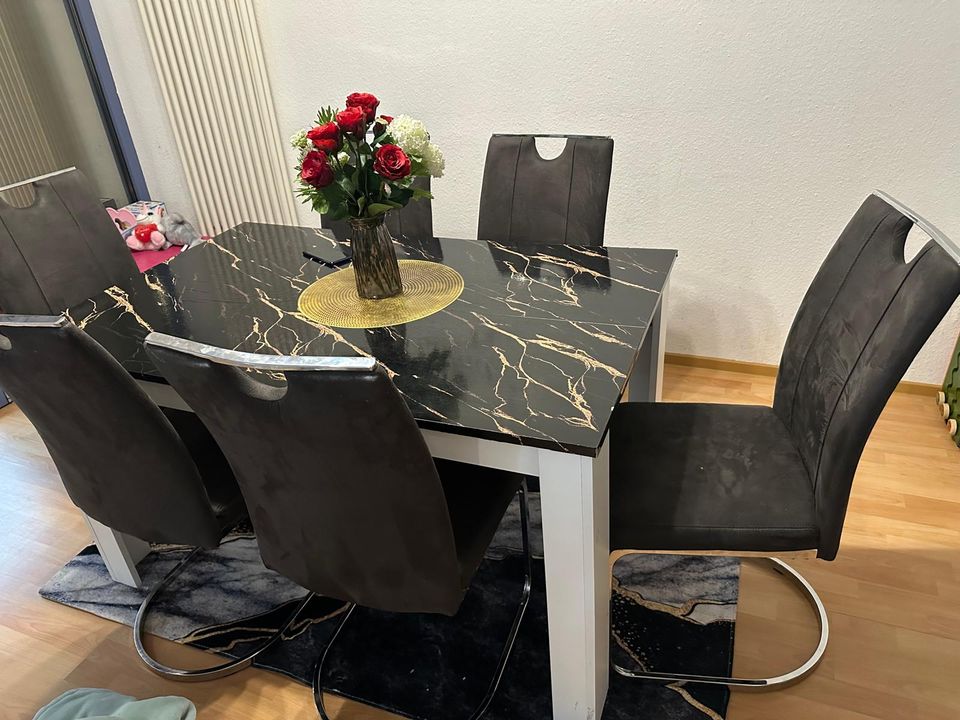 Esstisch und 6 Stühle in einem sehr guten Zustand in Saarbrücken