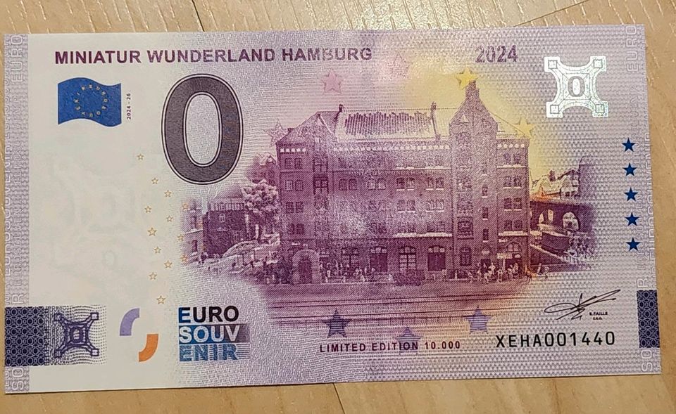 0 Euro Scheine 6 Stk NEU Set Hamburg Miniatur Wunderland in Leipzig