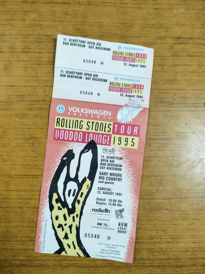 Ticket ROLLING STONES Voodoo Lounge tour 1995 in Itterbeck