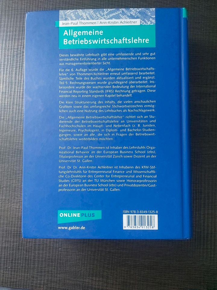 Allgemeine Betriebswirtschaftslehre, Thommen und. Achleitner in Haiterbach